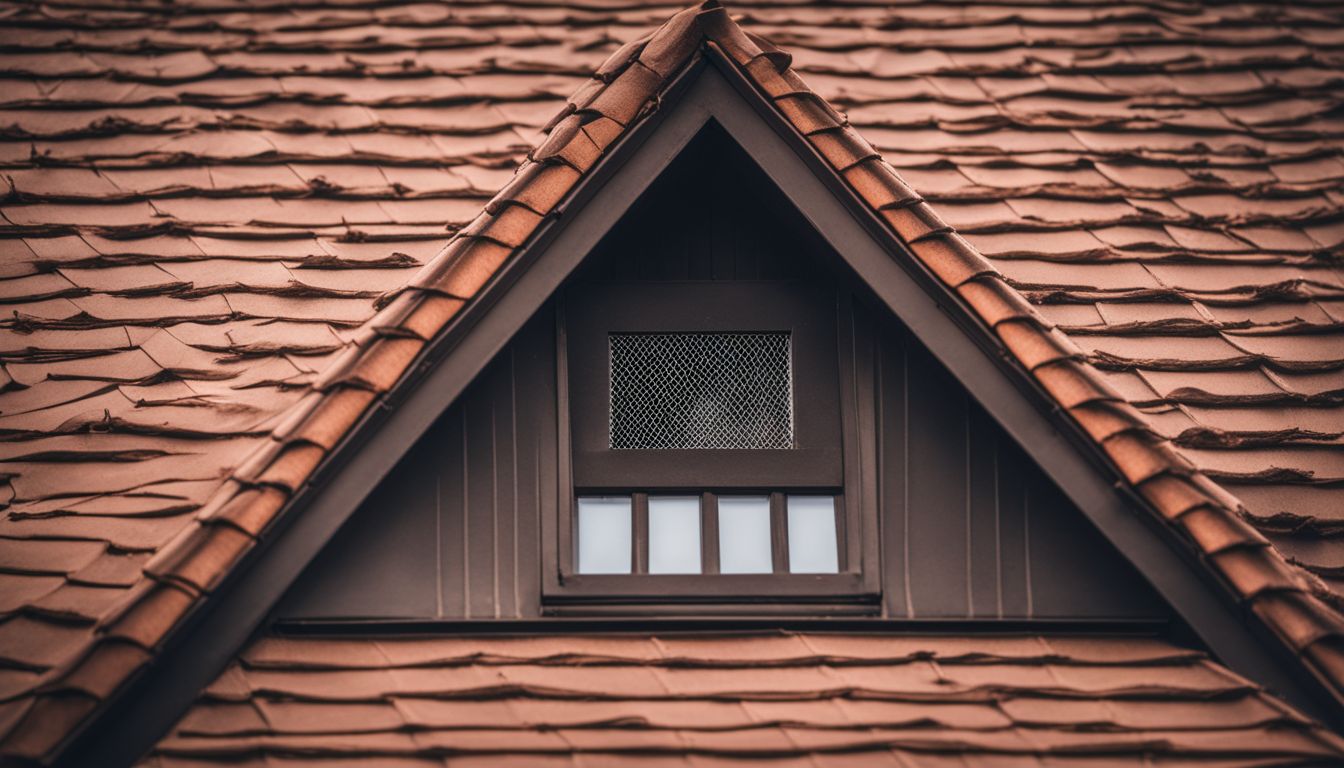 A close-up photo of a chimney with a mesh screen to prevent birds from entering. A close-up photo of a chimney with a mesh screen to prevent birds from entering.